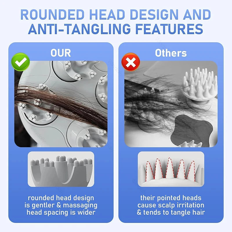Electric Cordless Head Scalp Massager 4 Kneading Heads