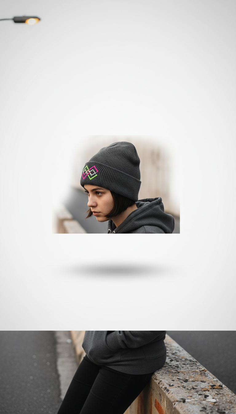 Streetlight Silver beanie with embroidered logo