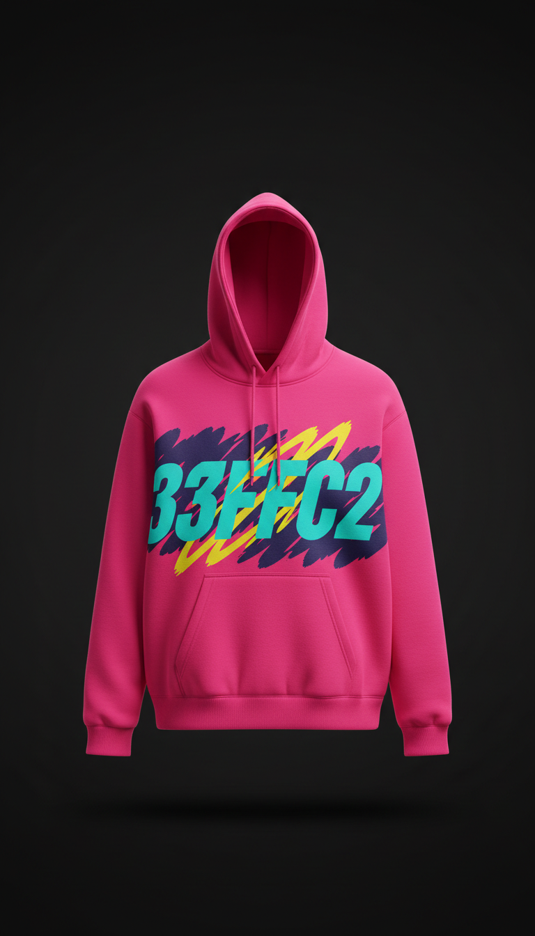 Neon Magenta Graphic Hoodie
